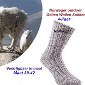 4-paar Norweger de orginele geitenwollen sokken- Maat 39/42