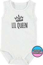 Romper - Lil queen - maat 98/104 - kap mouwen - baby - baby kleding jongens - baby kleding meisje - rompertjes baby - kraamcadeau meisje - kraamcadeau jongen - zwanger - stuks 1 -