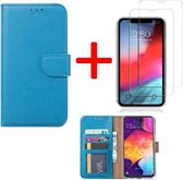 BixB iPhone SE 2020 / 7 / 8 hoesje - bookcase turquoise + tempered glas screenprotector