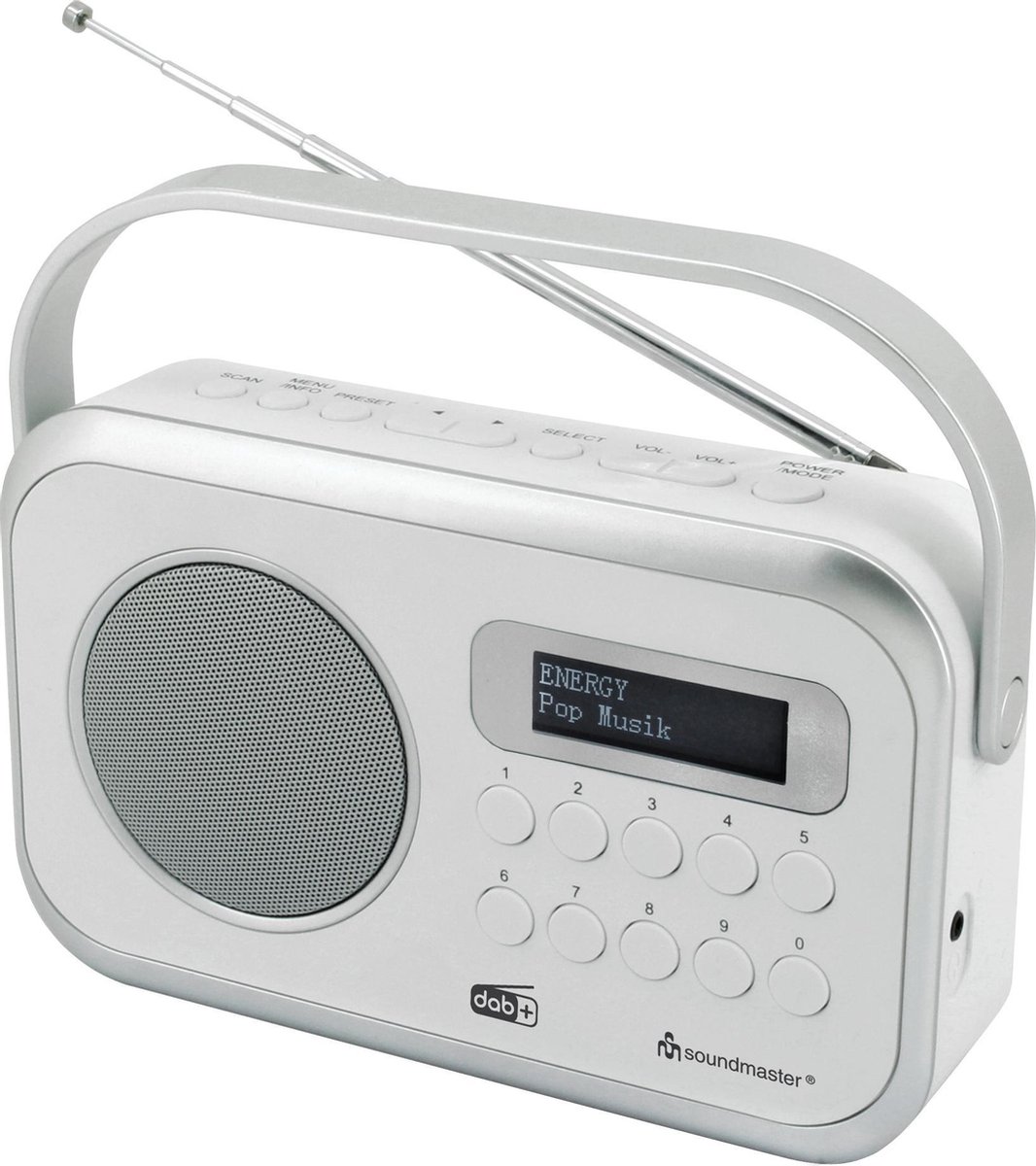 Soundmaster DAB270WE - Draagbare DAB+/FM-radio, digitaal, wit