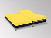 SOLEIL D'OCRE Set van 2 hoeslakens 100% katoen - Bed met hoofd en voeten omhoog tillen - 2x80x200 cm - Effen geel