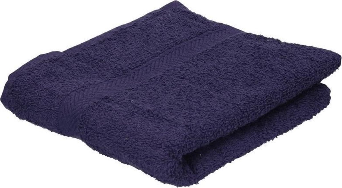 Set van 8x stuks luxe handdoeken navy blauw 50 x 90 cm 550 grams - Badkamer textiel badhanddoeken