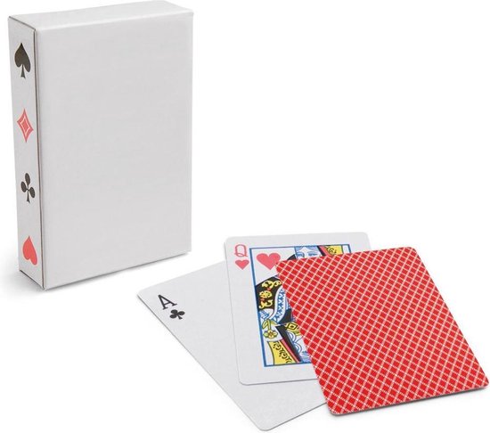 Afbeelding van het spel 4x Setjes van 54 speelkaarten rood - Kaartspellen - Speelkaarten - Pesten/pokeren - Engelstalige speelkaarten