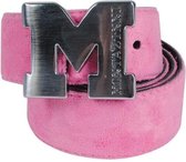 Montazinni - Suede Riem Met Zilveren Gesp - Roze