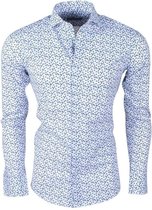 Dom Tower - Heren Overhemd met Trendy Design - Stretch - Wit