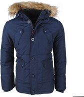 Northvalley - Heren Winterjas met Faux Fur Bontkraag - Capuchon met Fleece Voering -Model Luis - Navy