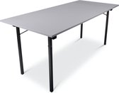 Inklapbare tafel recht | 160x80 | U-frame | Blad: Grijs | Frame: