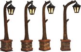 Luville - Street lantern wooden 4 pieces - Kersthuisjes & Kerstdorpen