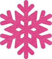 Sneeuwvlok 3 vilt onderzetters  - Fuchsia - 6 stuks - ø 9,5 cm - Kerst onderzetter - Tafeldecoratie - Glas onderzetter - Cadeau - Woondecoratie - Tafelbescherming - Onderzetters vo