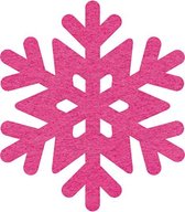 Sneeuwvlok 3 vilt onderzetters  - Fuchsia - 6 stuks - ø 9,5 cm - Kerst onderzetter - Tafeldecoratie - Glas onderzetter - Cadeau - Woondecoratie - Tafelbescherming - Onderzetters voor glazen - Kerst tafelen - Woonaccessoires - Tafelaccessoires