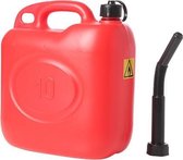 Jerrycan/benzinetank 10 liter rood - Voor diesel en benzine - Brandstof jerrycans/benzinetanks