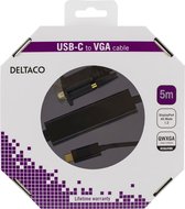 Deltaco USBC-1089-K USB-C naar VGA kabel - QWXGA 2048x1152 in 60Hz - 5 meter - Zwart