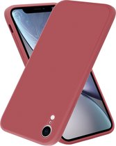 geschikt voor Apple iPhone Xr vierkante silicone case - donkerrood