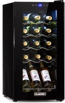 Klarstein Shiraz 15 Slim Uno - Wijnkoelkast 44 liter /15 flessen -   instelbare temperaturen van 5 tot 18 ° - LED-binnenverlichting - Zwart