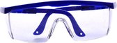 Beschermingsbril kunststof - Spatbril / Veiligheidsbril met blauw montuur