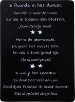 Tekstbord-(wens)kaart hout 's Avonds in het donker ...