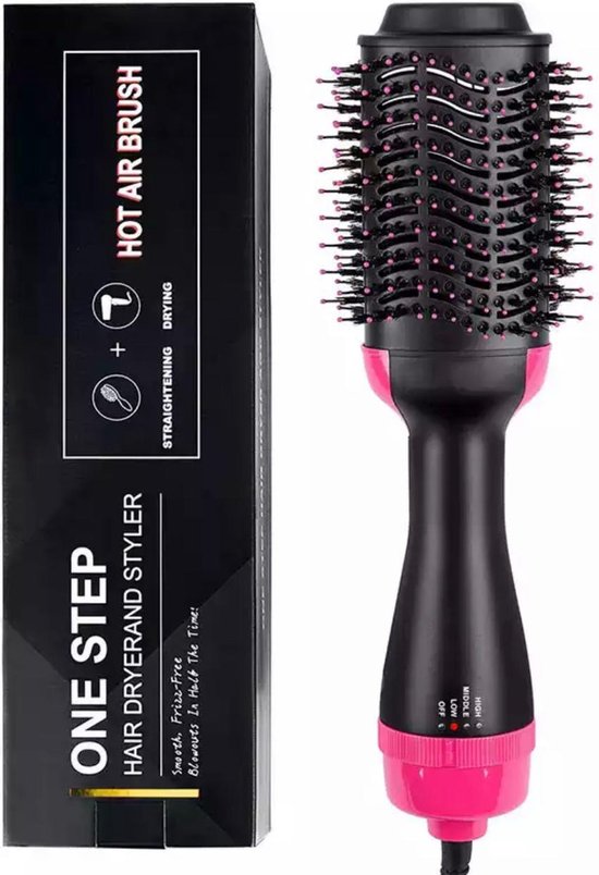 OneStep 3-in-1 Magic Brush - Föhnborstel - Haardroger - Zwart & Roze |  bol.com