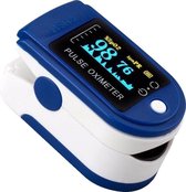 Saturatiemeter - Hartslagmeter - GRATIS KEYCORD & BATTERIJ -  Zuurstofmeter - Oximeter - Pulse oximeter - Vinger - Blauw