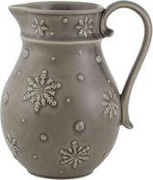 Bordallo Pinheiro Snow Flakes Schenkkan - Kerst - Grijs - Aardewerk - 1,2 ltr.