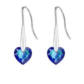 CHARO Swarovski Oorbellen - Hanger - Blauw - Zilver - Kristal
