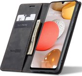Hoesje geschikt voor Samsung Galaxy A42 - Book Case Leer Slimline Zwart