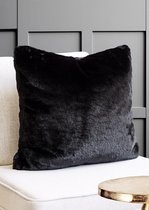 CRIZZLY kussen - Ultra soft imitatiebond - Zwart - 50x50 cm