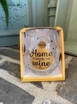 Vin - verre à eau / La Home est l'endroit où se trouve le vin / verre à vin / verre à eau / beau texte / fête des mères / fête des pères / anniversaire / cadeau