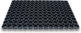 1x Rubberen deurmatten/schoonloopmatten zwart 50 x 80 cm rechthoekig - Deurmat schoonloopmat - Inloopmat/inloopmatten - Buitenmatten - Voeten vegen