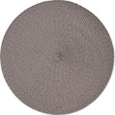 6x Ronde placemats mokka bruin geweven 38 cm - Tafeldecoratie - Borden onderleggers van kunststof