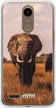 LG K10 (2018) Hoesje Transparant TPU Case - Elephants #ffffff