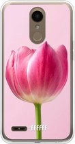 LG K10 (2018) Hoesje Transparant TPU Case - Pink Tulip #ffffff