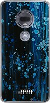 Motorola Moto G7 Hoesje Transparant TPU Case - Bubbling Blues #ffffff