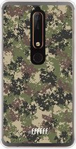 Nokia 6 (2018) Hoesje Transparant TPU Case - Digital Camouflage #ffffff