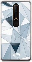 Nokia 6 (2018) Hoesje Transparant TPU Case - Mirrored Polygon #ffffff