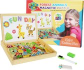 Krijtbord Voor Kinderen | Tekenbord Peuter Met ABC Letters | Magnetische Dierenpuzzel - Planche à Dessin à La Craie
