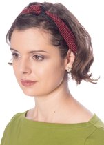 Banned Marice Houndstooth 60's Hoofdband Rood