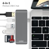 LURK® 6 in 1 USB-C Adapter PRO HUB 2.0 | HDMI 4K, USB 3.0, usb-c opladen, SD card reader Hub dockstation | Apple Macbook - Windows Surface - Chromebook pixel - HP Spectre - Lenovo