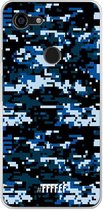 Google Pixel 3 XL Hoesje Transparant TPU Case - Navy Camouflage #ffffff