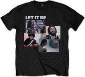 The Beatles Heren Tshirt -S- Let It Be Recording Shots Zwart