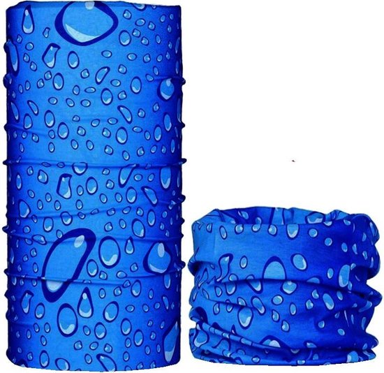 Fako Fashion® - Colsjaal - Gezichtsmasker - Bandana - Nekwarmer - Sjaal - Col - Microfiber Faceshield - Water Druppels