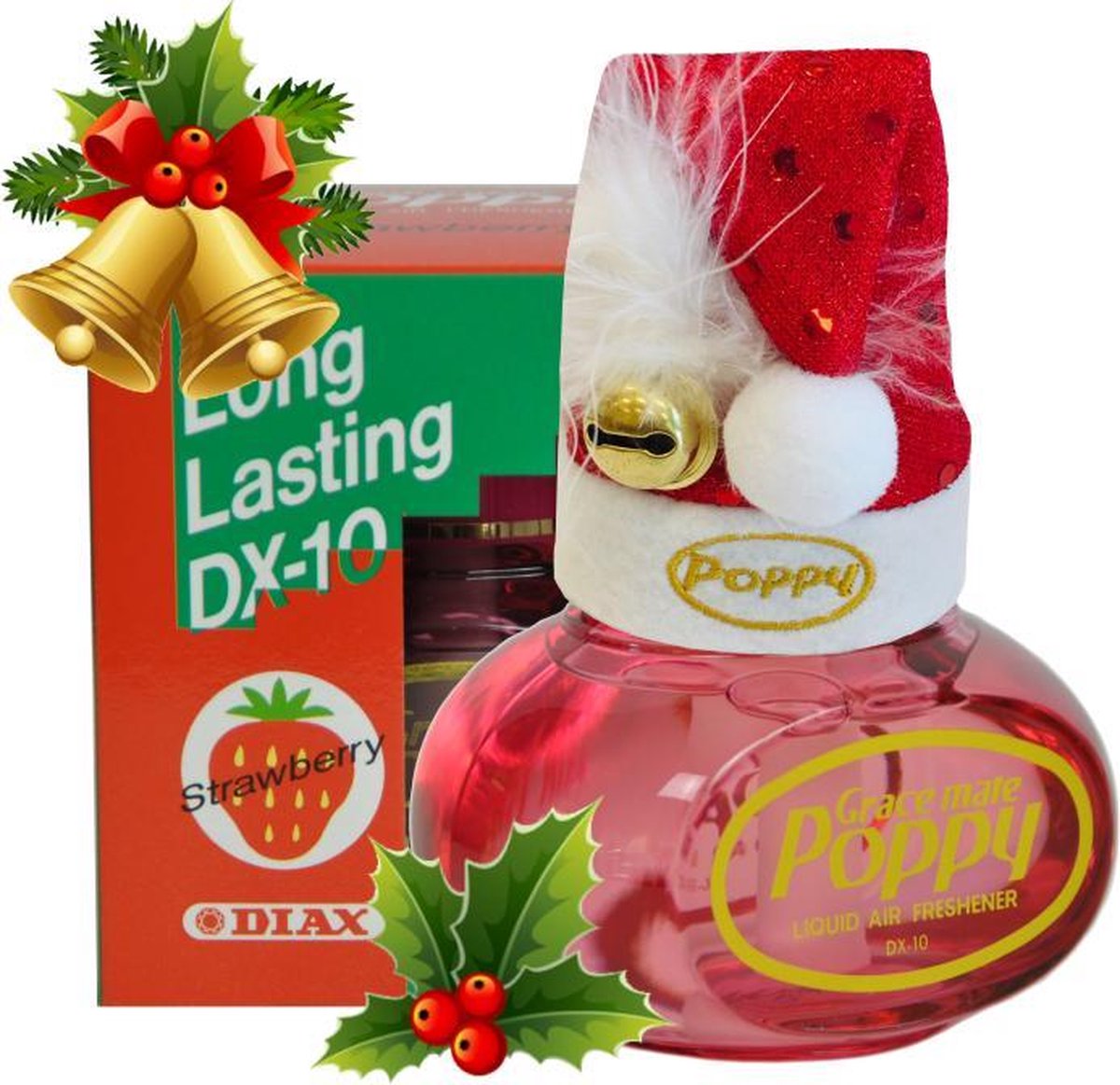 Poppy Grace Mate Luchtverfrisser 150 ML. Strawberry Incl. Kerstmutsje