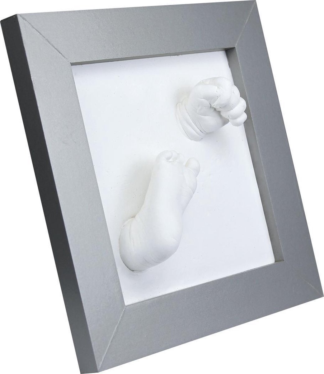 Goedkoopste Dooky Gift handafdruk 3D Deluxe - Zilver frame - 3D hand en voet afdruk - Inclusief memory box