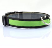 Hondenhalsband LED licht ,micro usb oplaadbaar (groen)