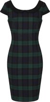 Hell Bunny Evelyn Tartan 40's Pencil Jurk Groen
