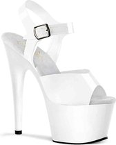 Pleaser Sandaal met enkelband, Paaldans schoenen -36 Shoes- ADORE-708N Paaldans schoenen Wit