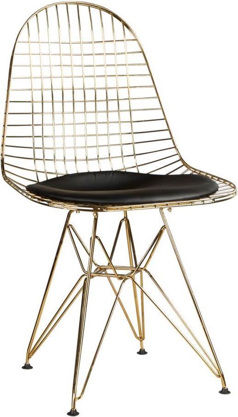 DKR stijl draadstoel Goud/Zwart - Wire Chair - DKR stijl stoel | bol