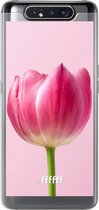 Samsung Galaxy A80 Hoesje Transparant TPU Case - Pink Tulip #ffffff