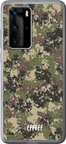 Huawei P40 Pro Hoesje Transparant TPU Case - Digital Camouflage #ffffff