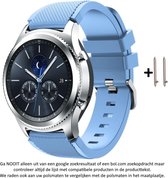 Licht Blauw Siliconen Sporthorloge Bandje voor bepaalde 22mm smartwatches van verschillende bekende merken (zie lijst met compatibele modellen in producttekst) - Maat: zie fotor – 22 mm rubber smartwatch strap - Baby Blauw
