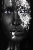 Black Art Design - Schilderij - Eye See You Incl. Standaard Ophangsysteem. - Black En Blue - 120 X 80 Cm